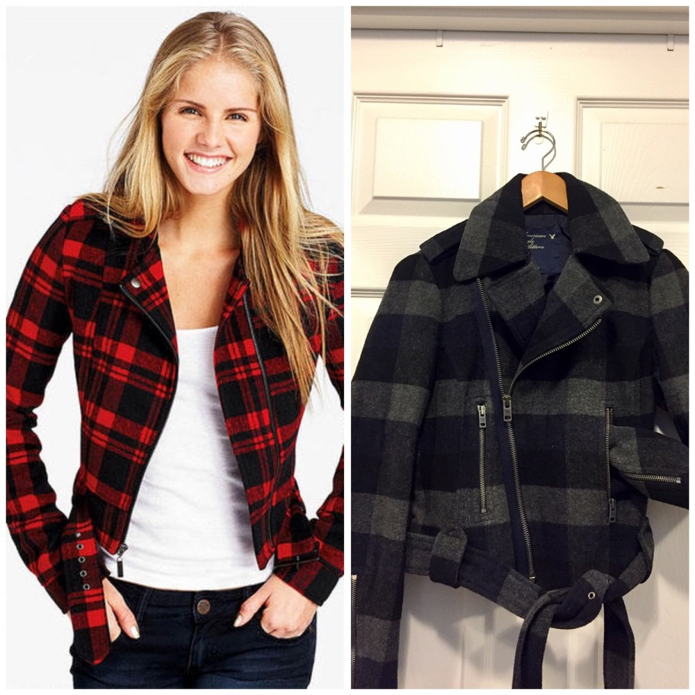 Asymmetrical wool moto jacket